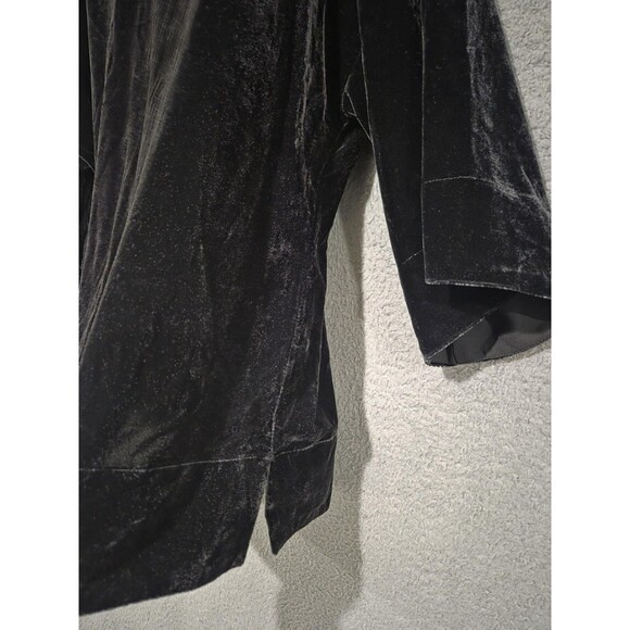 Soft Surroundings Velvet Tunic Womens L Petite Black 3/4 Bell Sleeve Lagenlook - Picture 4 of 8